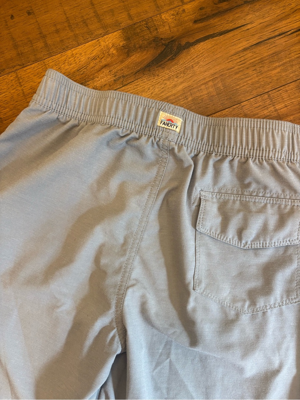 Faherty Kids Boys All Day Shorts Size 10 Light Gray Elastic Waist Pockets